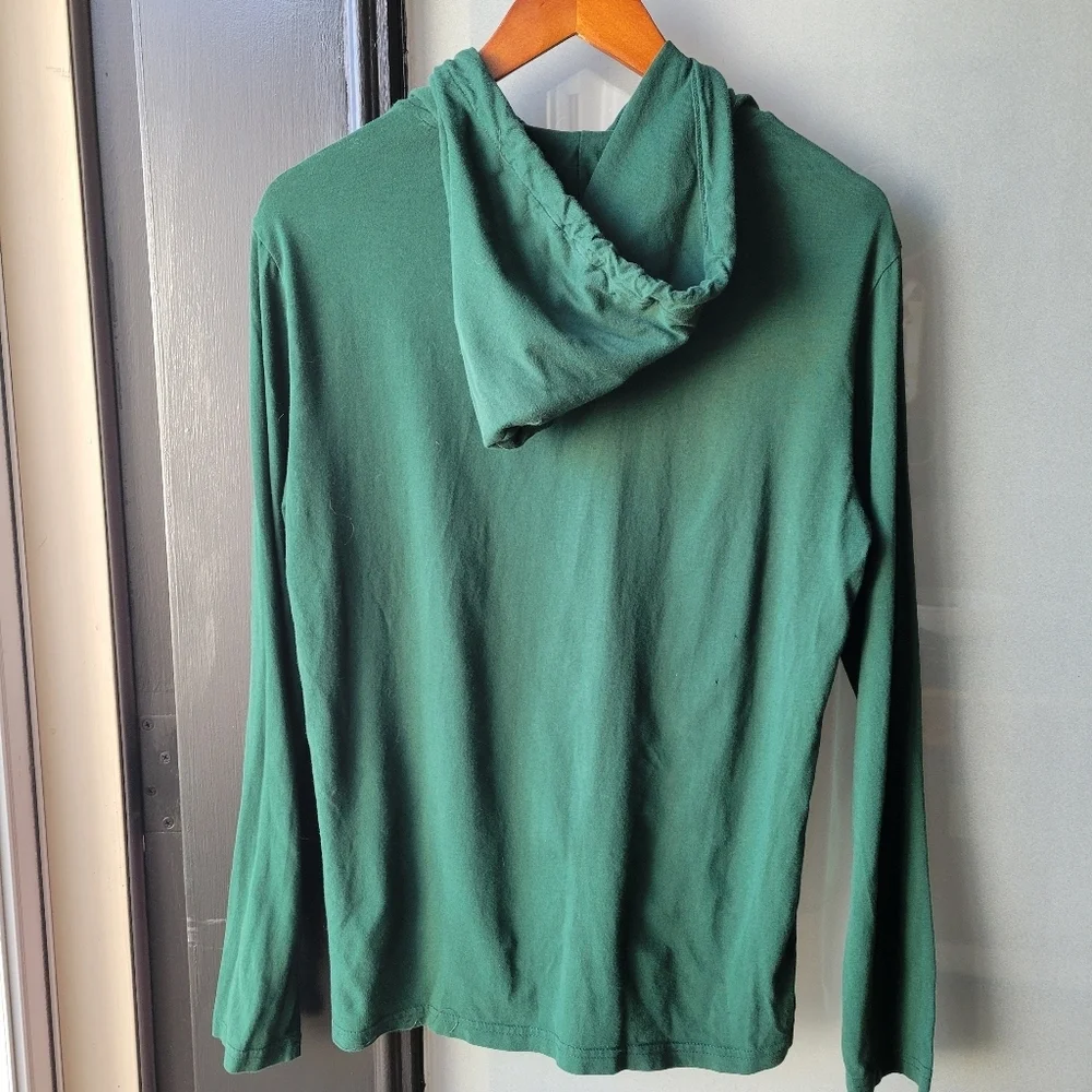 Polo Ralph Lauren Mens Jersey Hooded T-Shirt S/P Long Sleeve Logo Cotton Green